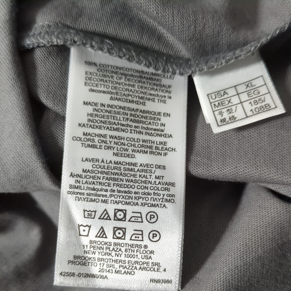 Brooks Brothers Gray Hooded Long Sleeve Shirt Size XL - Picture 5 of 5